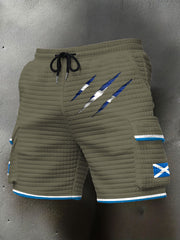 Herren-Shorts mit Schottlandflagge und „Proud The Brave“-Aufdruck
