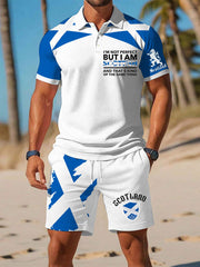 Herren Schottenflagge Kurzarm-Sets