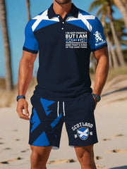 Herren Schottenflagge Kurzarm-Sets