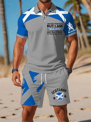 Herren Schottenflagge Kurzarm-Sets