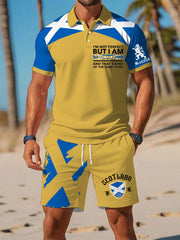 Herren Schottenflagge Kurzarm-Sets