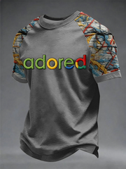 Herren T-Shirt mit Zitronen-Rosen-Muster für Musikliebhaber, kurzärmelig