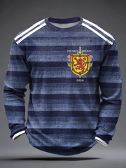 Herren Großbritannien Fußballliebhaber Schottland Bedruckt Waffel Langarm T-Shirt