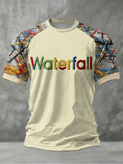 Herren Kurzarm-T-Shirt mit Zitronen-Rosen-Musikliebhaber-Print