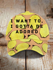 Unisex Lemon Roses Music Lover Printed Hat