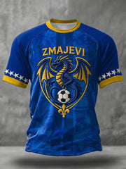 Herren Bosno ZMAJEVI Fußball-Liebhaber bedrucktes T-Shirt