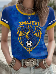 Bosnien Frauen ZMAJEVI Fußball-Liebhaber bedrucktes T-Shirt