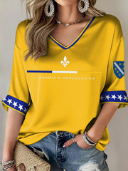 Damen Bosnien ZMAJEVI Fußball-Liebhaber bedrucktes T-Shirt