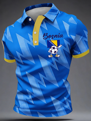Herren Bosnien ZMAJEVI Fußball-Liebhaber bedrucktes Poloshirt
