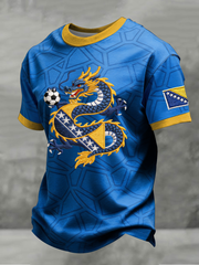 Herren Bosnien ZMAJEVI Fußball Liebhaber Bedrucktes Kurzarm T-Shirt