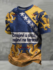 Herren Bosnien ZMAJEVI Fußball Liebhaber Bedrucktes Kurzarm-T-Shirt