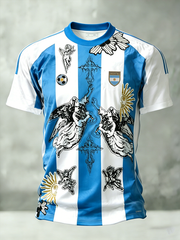 Herren Argentinien Fußball Kurzarm-T-Shirt