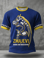 Herren Bosnien ZMAJEVI Fußball Fan Bedrucktes T-Shirt