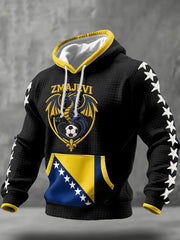 Herren Hoodie "Bosnien ZMAJEVI Fußballliebhaber" mit Aufdruck