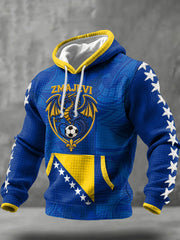 Herren Hoodie "Bosnien ZMAJEVI Fußballliebhaber" mit Aufdruck