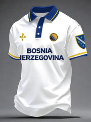 Herren Bosnia ZMAJEVI Fußball-Liebhaber bedrucktes Poloshirt