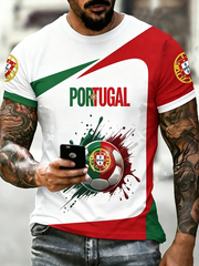 Herren Portugal Fußball T-Shirt mit kurzen Ärmeln