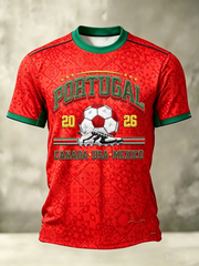 Herren Portugal Fußball Kurzarm-T-Shirt