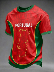 Herren Portugal Fußball T-Shirt mit kurzen Ärmeln