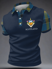 Herren Polo-Shirt mit Schottland-Aufdruck für Fußballliebhaber