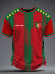 Bedrucktes portugiesisches Fußball-T-Shirt für Herren
