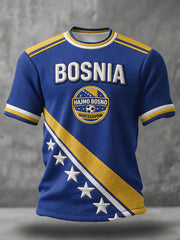 Herren-T-Shirt mit „Bosnia Football Lover ZMAJEVI“-Aufdruck