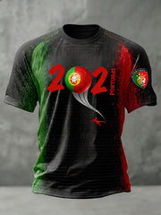 Herren T-Shirt mit portugiesischem Fußball-Print