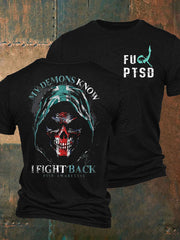 Herren T-Shirt mit Aufdruck „PTSD Awareness Veteran“