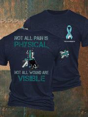 Herren PTSD-Aufklärung Veteranen bedrucktes T-Shirt