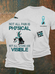 Herren PTSD-Aufklärung Veteranen bedrucktes T-Shirt