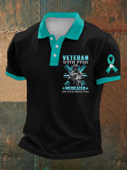 Herren PTSD Awareness Veteran Bedruckte Freizeit-Tops