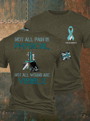 Herren PTSD-Aufklärung Veteranen bedrucktes T-Shirt