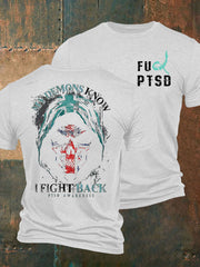 Herren T-Shirt mit Aufdruck „PTSD Awareness Veteran“