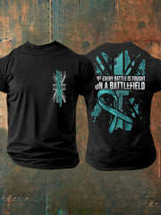 Herren T-Shirt mit Aufdruck „PTSD-Aufklärung Veteran“