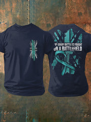 Herren T-Shirt mit Aufdruck „PTSD-Aufklärung Veteran“
