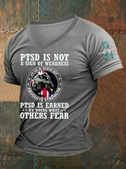 Herren T-Shirt mit PTSD-Bewusstsein und Veteranen-Print