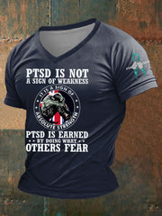 Herren T-Shirt mit PTSD-Bewusstsein und Veteranen-Print