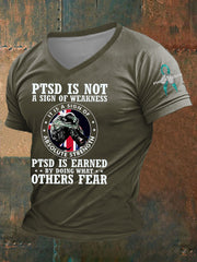 Herren T-Shirt mit PTSD-Bewusstsein und Veteranen-Print