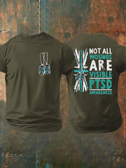 Herren UK PTSD Bewusstsein Veteran Bedrucktes T-Shirt