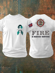Herren-T-Shirt mit Aufdruck „PTSD Awareness Veteran Fire Service“