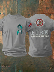 Herren-T-Shirt mit Aufdruck „PTSD Awareness Veteran Fire Service“