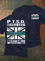 Herren T-Shirt mit Aufdruck „PTSD Awareness Veteran“