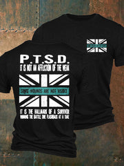 Herren T-Shirt mit Aufdruck „PTSD Awareness Veteran“