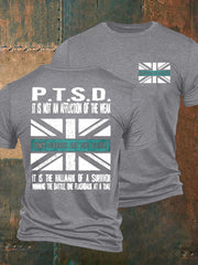 Herren T-Shirt mit Aufdruck „PTSD Awareness Veteran“
