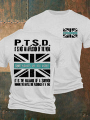 Herren T-Shirt mit Aufdruck „PTSD Awareness Veteran“
