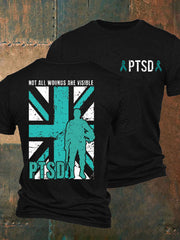 Herren T-Shirt „PTSD Awareness Veteran“ mit Aufdruck