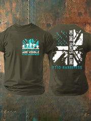 Herren T-Shirt mit Aufdruck „PTSD Awareness Veteran“