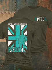 Herren T-Shirt „PTSD Awareness Veteran“ mit Aufdruck