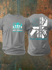 Herren T-Shirt mit Aufdruck „PTSD Awareness Veteran“