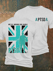 Herren T-Shirt „PTSD Awareness Veteran“ mit Aufdruck